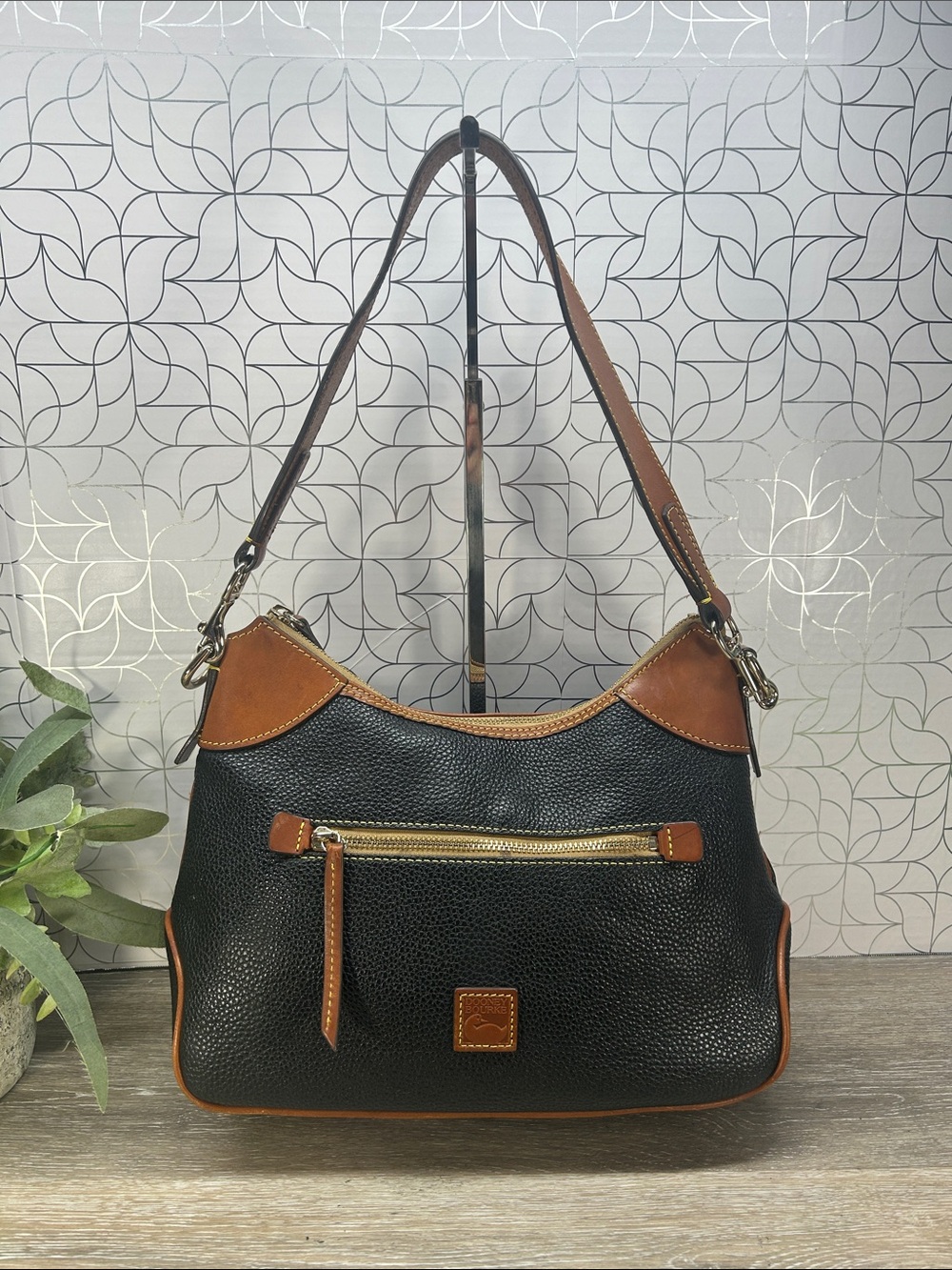 Black and Brown Leather Shoulder Bag